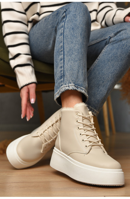 Ботинки женские зимние бежевого цвета 209426L