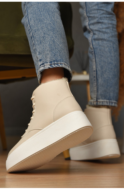 Ботинки женские зимние бежевого цвета 209426L