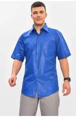 Рубашка мужская однотонная синего цвета 209444L