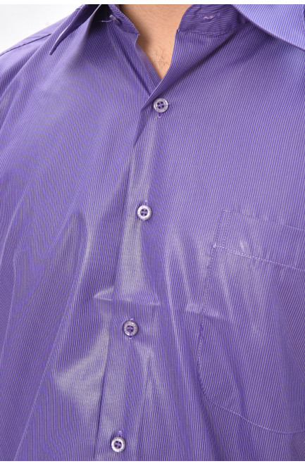Рубашка мужская полубатальная фиолетового цвета с принтом 209451L