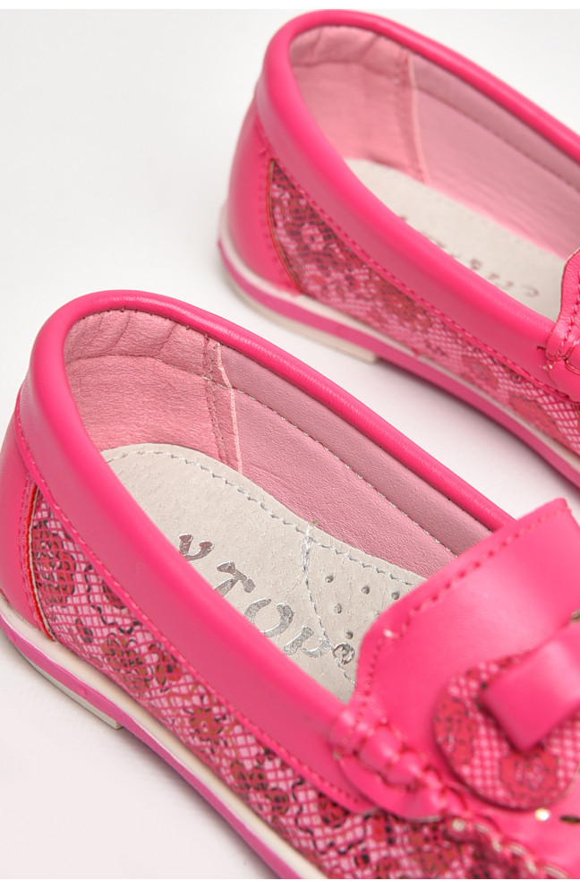 Мокасины детские для девочки розового цвета 209456L