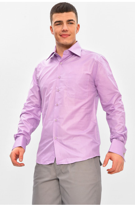 Рубашка мужская однотонная сиреневого цвета 209462L