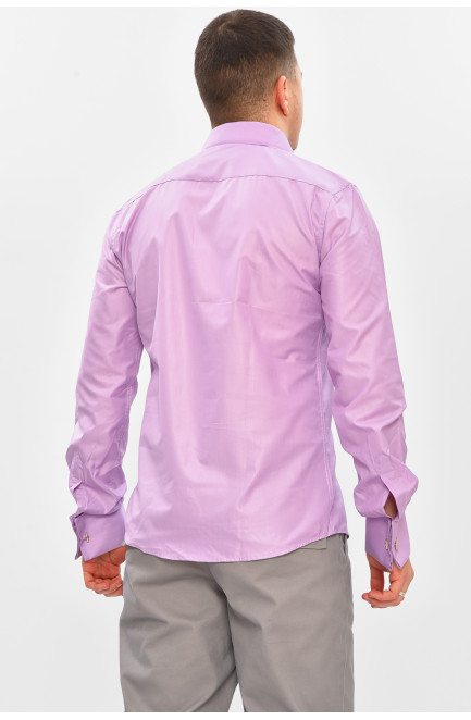 Рубашка мужская однотонная сиреневого цвета 209462L