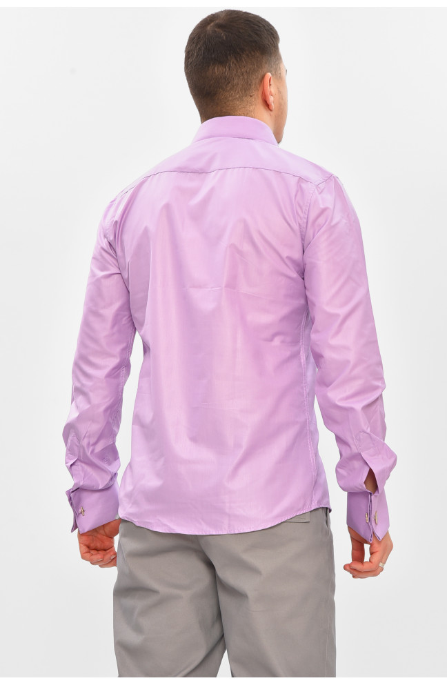Рубашка мужская однотонная сиреневого цвета 209462L