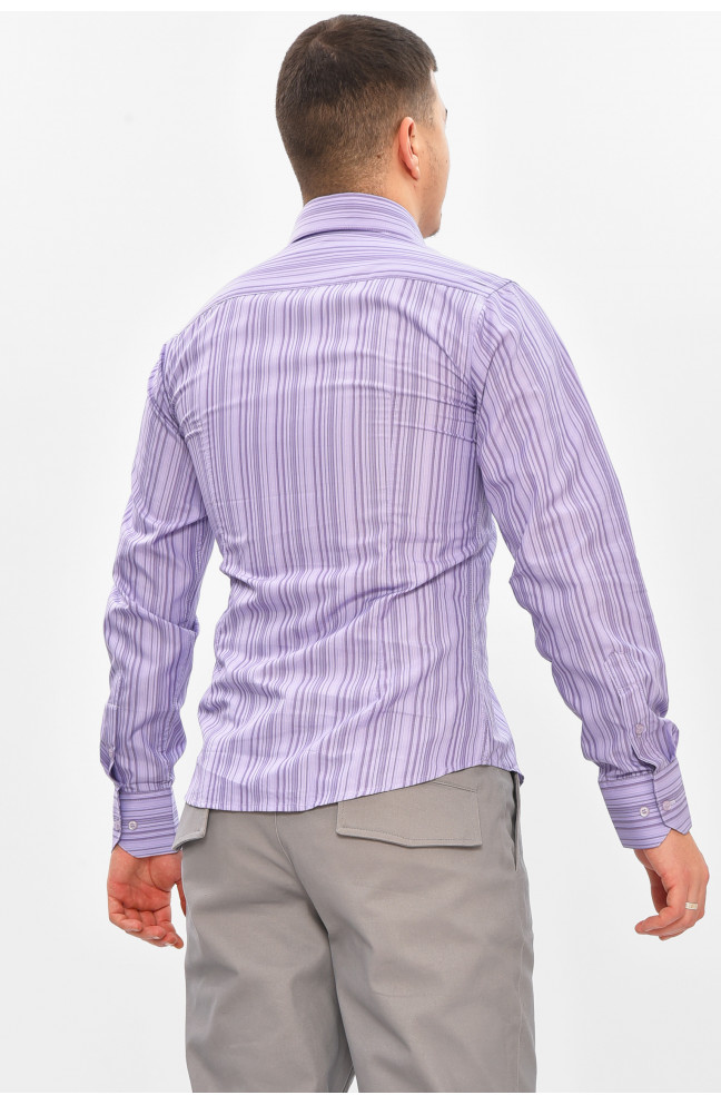 Рубашка мужская однотонная сиреневого цвета 209465L