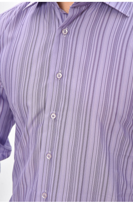 Рубашка мужская однотонная сиреневого цвета 209465L
