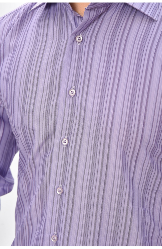 Рубашка мужская однотонная сиреневого цвета 209465L