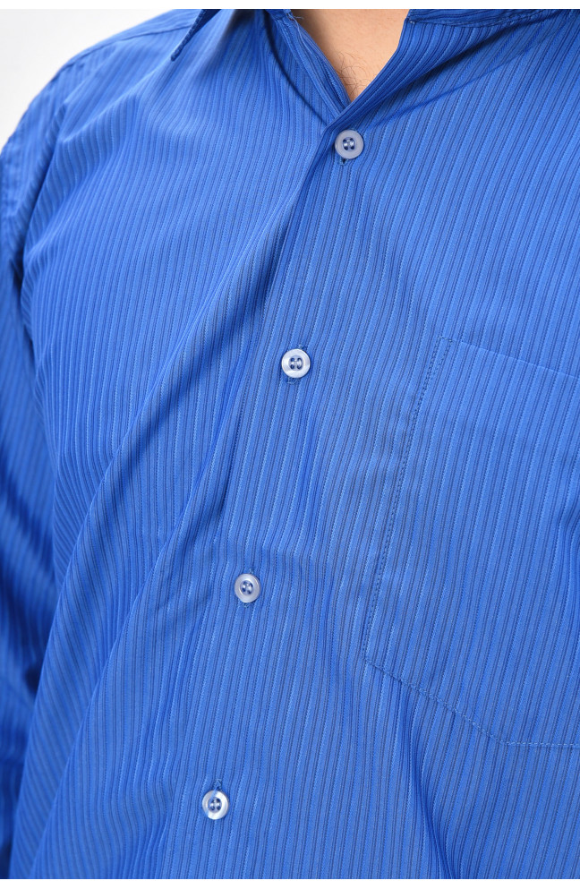 Рубашка мужская однотонная синего цвета 209467L