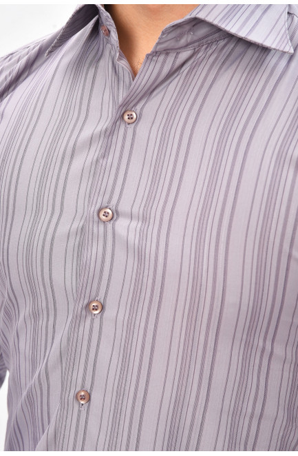 Рубашка мужская однотонная серого цвета 209471L