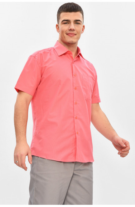 Рубашка мужская полубатальная кораллового цвета 209472L
