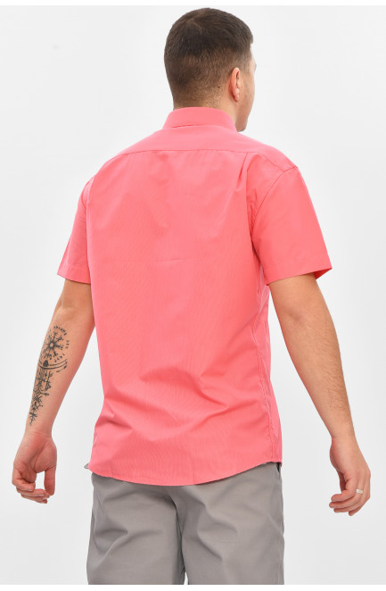 Рубашка мужская полубатальная кораллового цвета 209472L