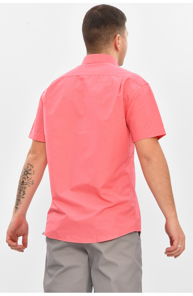 Рубашка мужская полубатальная кораллового цвета 209472L