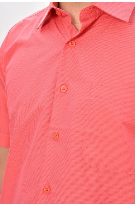 Рубашка мужская полубатальная кораллового цвета 209472L