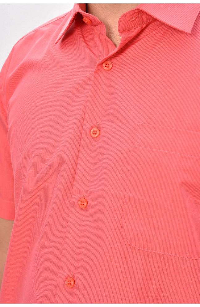 Рубашка мужская полубатальная кораллового цвета 209472L