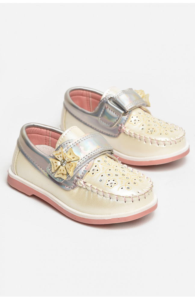 Мокасины детские для девочки белого цвета 209473L