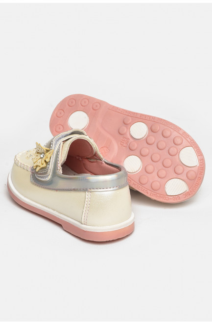 Мокасины детские для девочки белого цвета 209473L