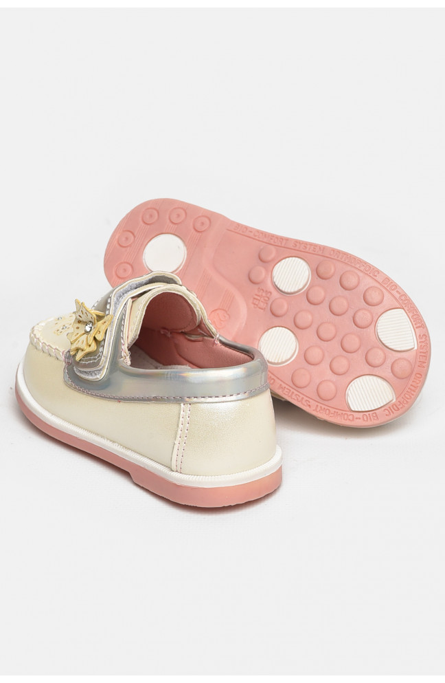Мокасины детские для девочки белого цвета 209473L