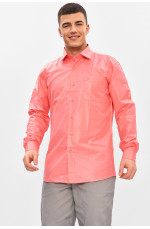 Рубашка мужская однотонная кораллового цвета 209480L
