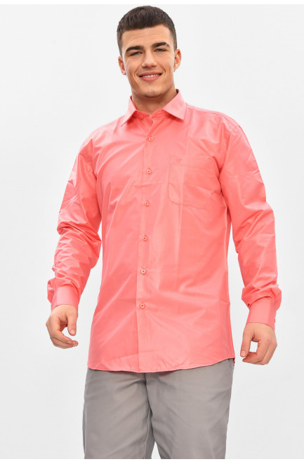 Рубашка мужская однотонная кораллового цвета 209480L