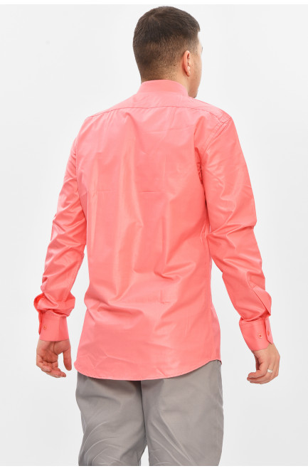 Рубашка мужская однотонная кораллового цвета 209480L