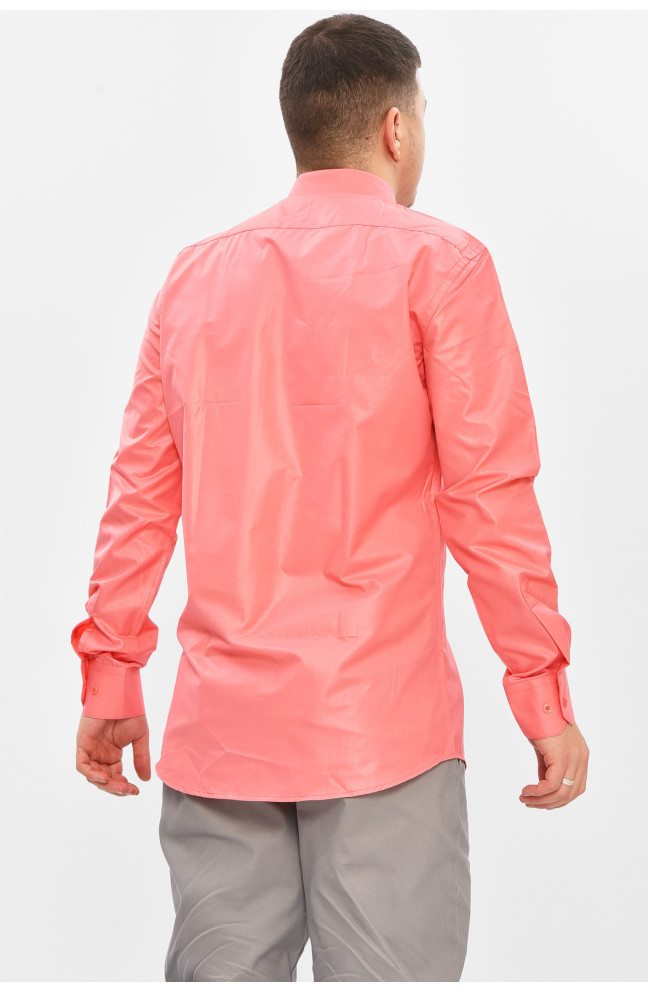 Рубашка мужская однотонная кораллового цвета 209480L