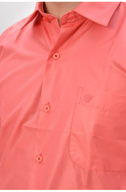 Рубашка мужская однотонная кораллового цвета 209480L