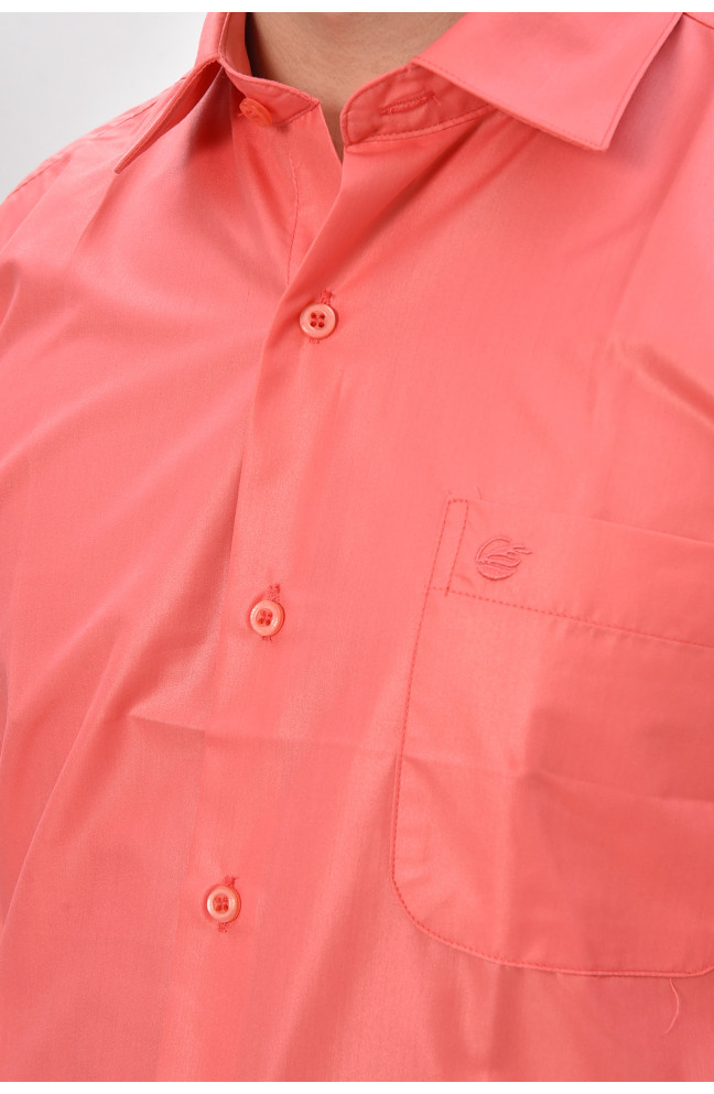 Рубашка мужская однотонная кораллового цвета 209480L