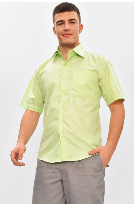 Рубашка мужская полубатальная зеленого цвета 209482L