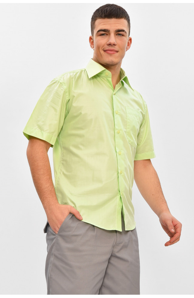 Рубашка мужская полубатальная зеленого цвета 209482L