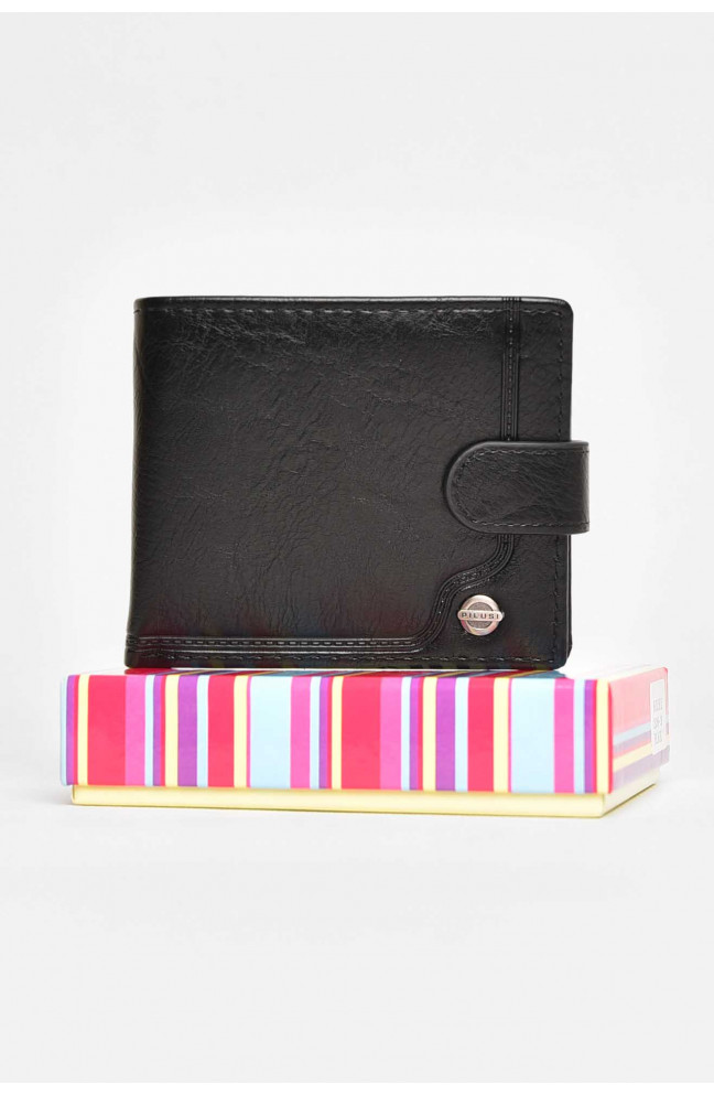 Кошелек мужской из экокожи черного цвета 209510L