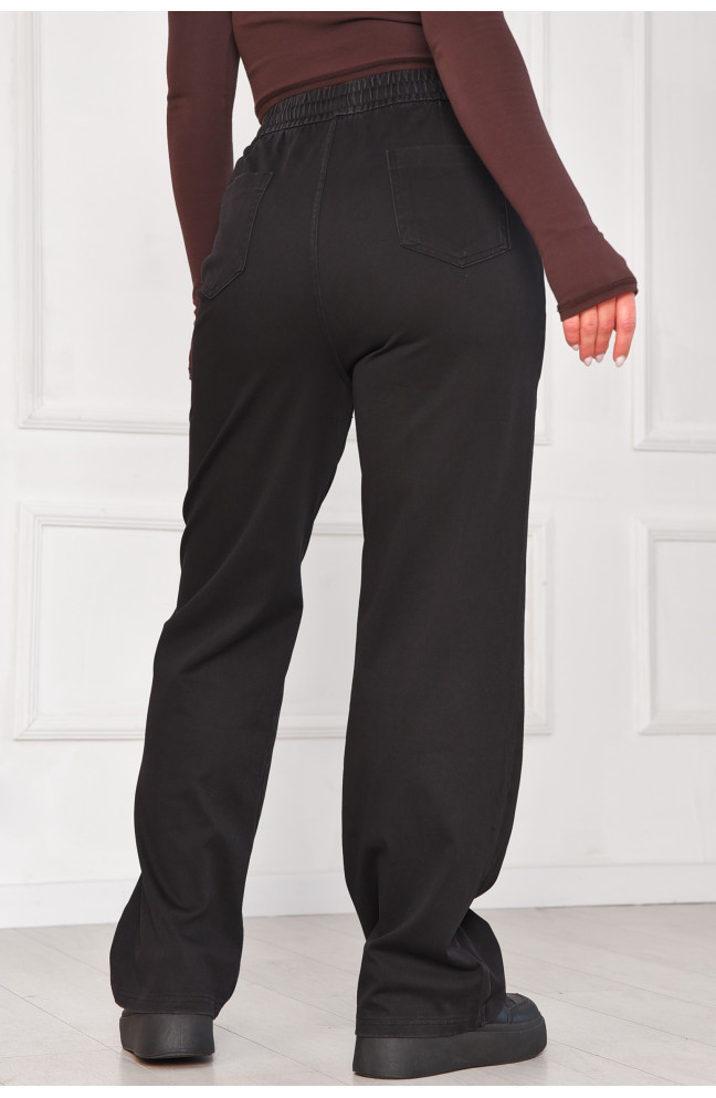 Штаны женские однотонные черного цвета 209567L