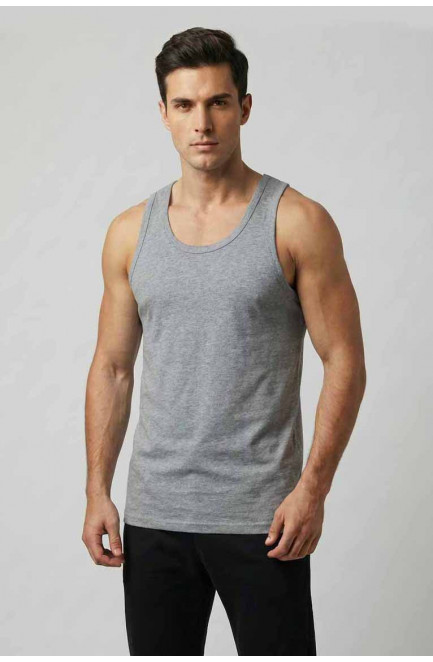 Майка мужская однотонная серого цвета 209635L