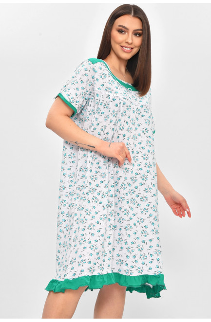 Ночная рубашка женская полубатальная белого цвета с принтом 209657L
