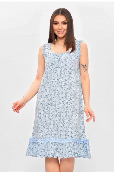 Ночная рубашка женская голубого цвета с принтом 209664L