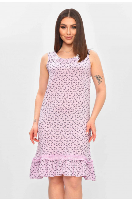 Ночная рубашка женская сиреневого цвета с принтом 209666L