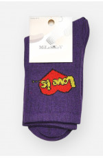 Носки женские демисезонные фиолетового цвета 209817L