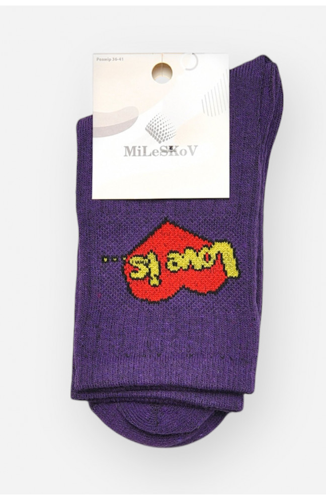 Носки женские демисезонные фиолетового цвета 209817L