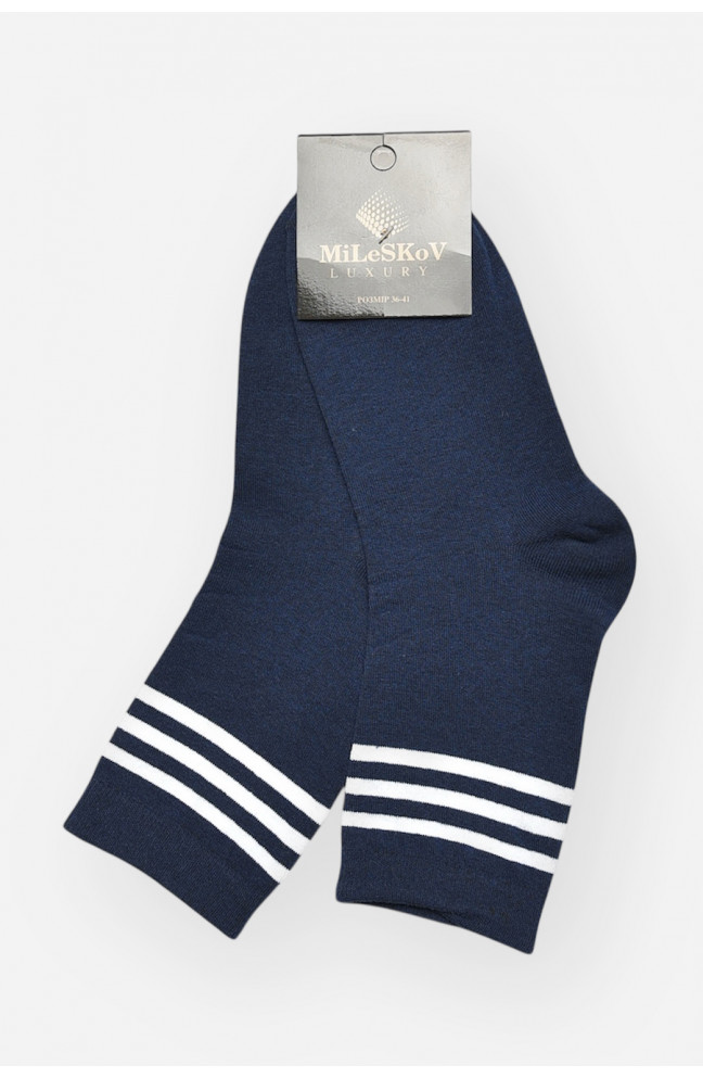 Носки женские демисезонные тёмно-синего цвета 209859L