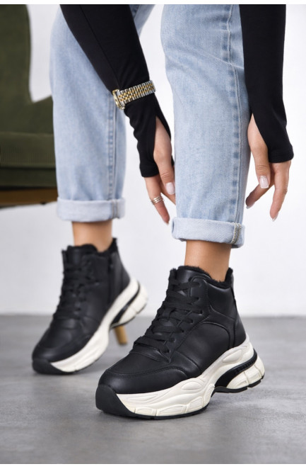 Кроссовки зимние женские черного цвета 209940L