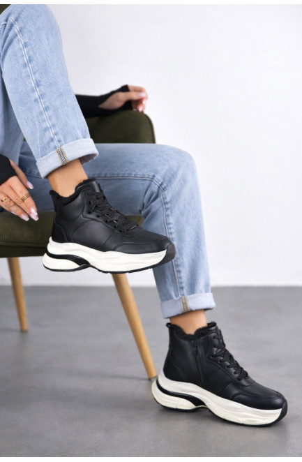 Кроссовки зимние женские черного цвета 209940L