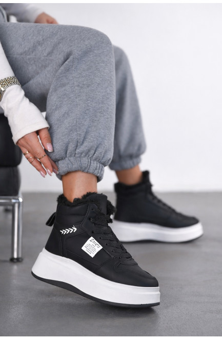 Кроссовки зимние женские черного цвета 209947L