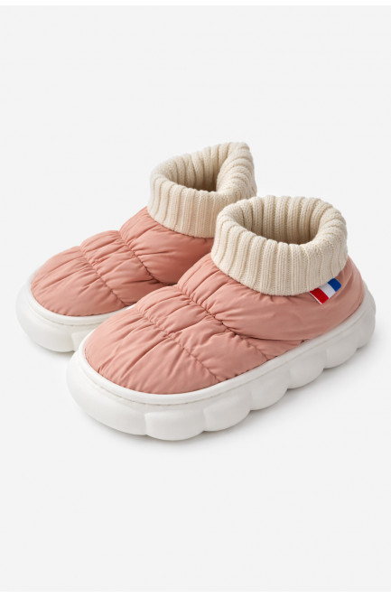 Тапочки домашние детские пудрового цвета 209963L
