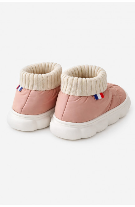 Тапочки домашние детские пудрового цвета 209963L