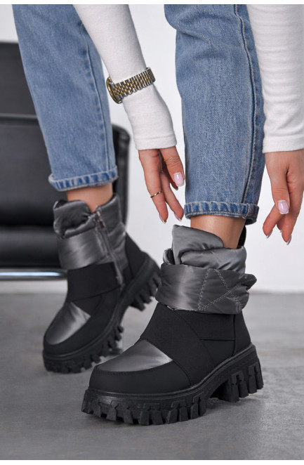 Ботинки женские зимние серого цвета 209966L