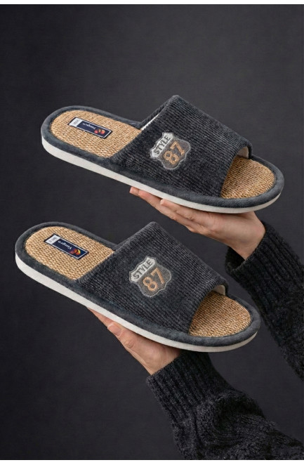 Тапочки комнатные мужские серого цвета 209982L