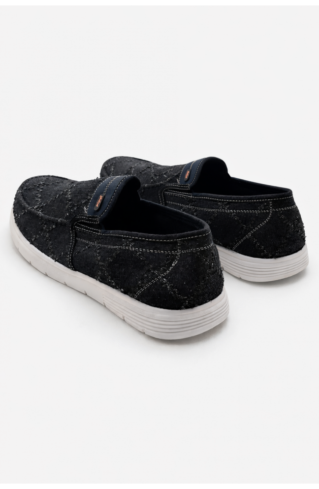 Мокасины мужские черного цвета текстиль 210029L