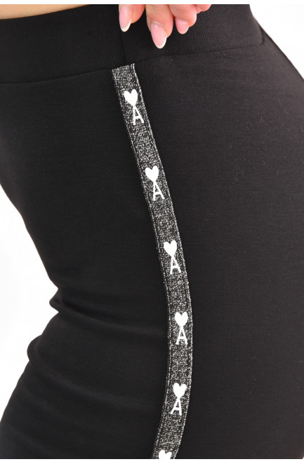 Лосины женские однотонные черного цвета 210068L