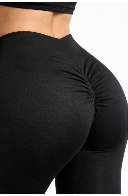 Лосины женские однотонные черного цвета 210080L