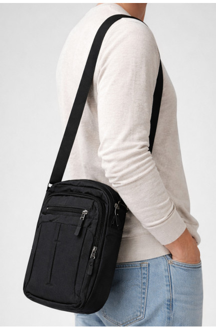 Сумка мужская через плечо текстиль черного цвета 210092L