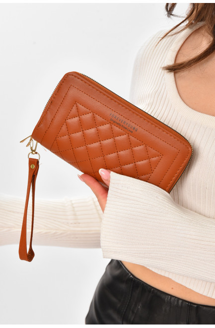 Кошелек женский из экокожи коричневого цвета 210140L